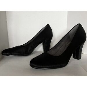 Aerosoles Memory Foam Comfort Dolled Up Black Cow Hair Pumps, Size 8